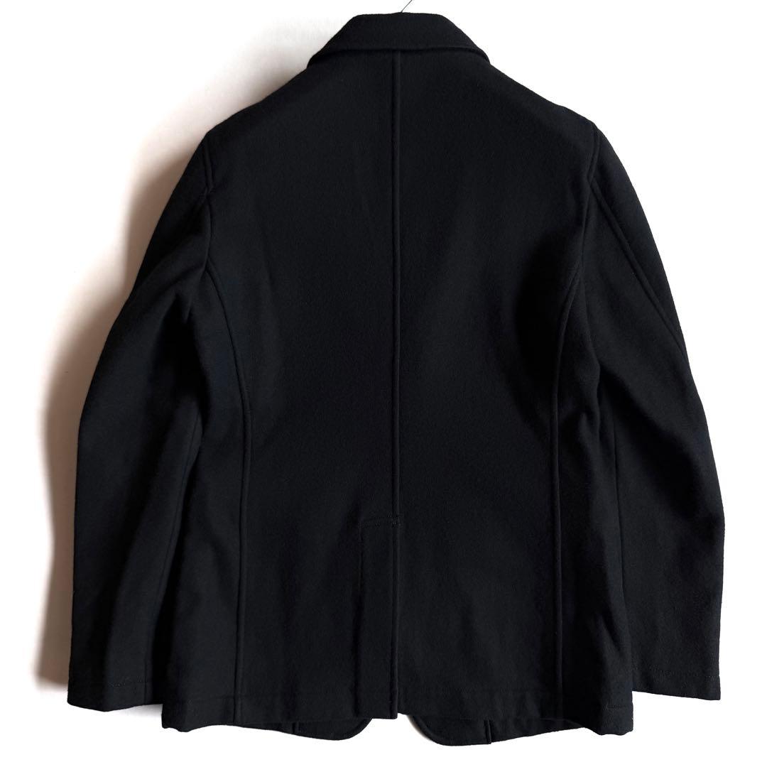 《美品》 ブラック コムデギャルソン 丸襟 ジャケット メルトン ウール M
