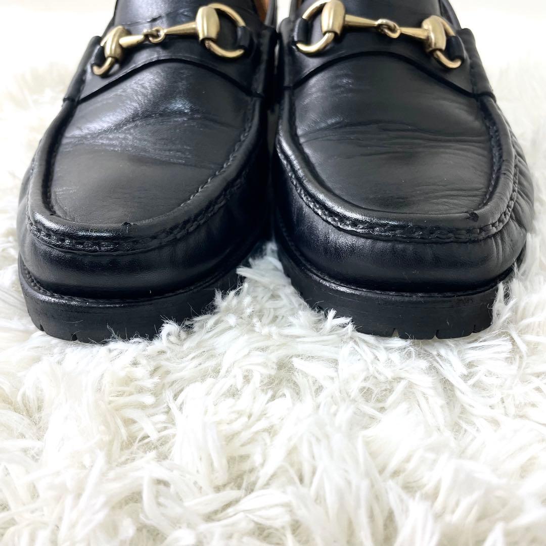 グッチ　GUCCI ローファー　革靴　ホースビット　24.5cm ブラック　黒