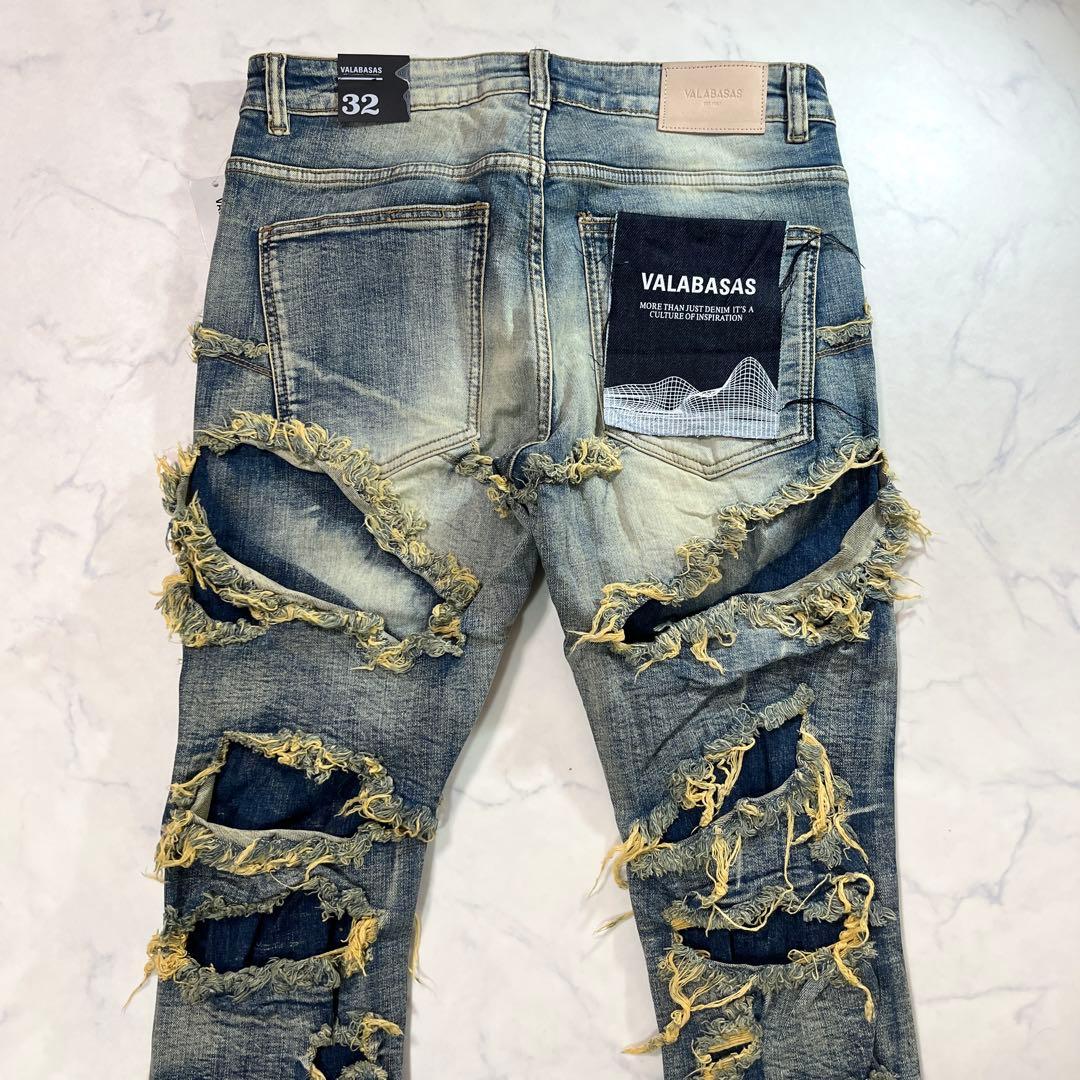 VALABASAS バラバサス ハードクラッシュスタックフレアデニム 新品 32
