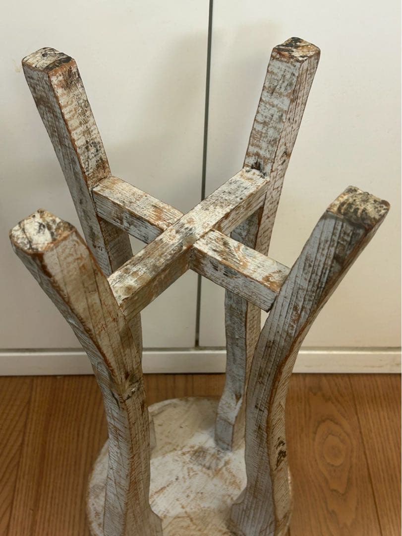 アンティーク】スツール・プランター台（木製）