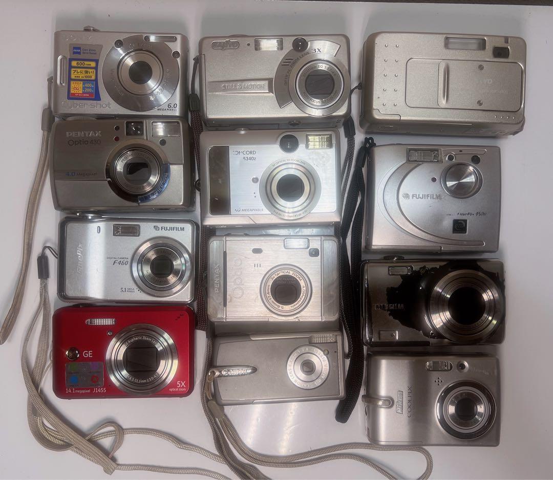 コンパクトデジタルカメラ12台セット、ジャンク品
