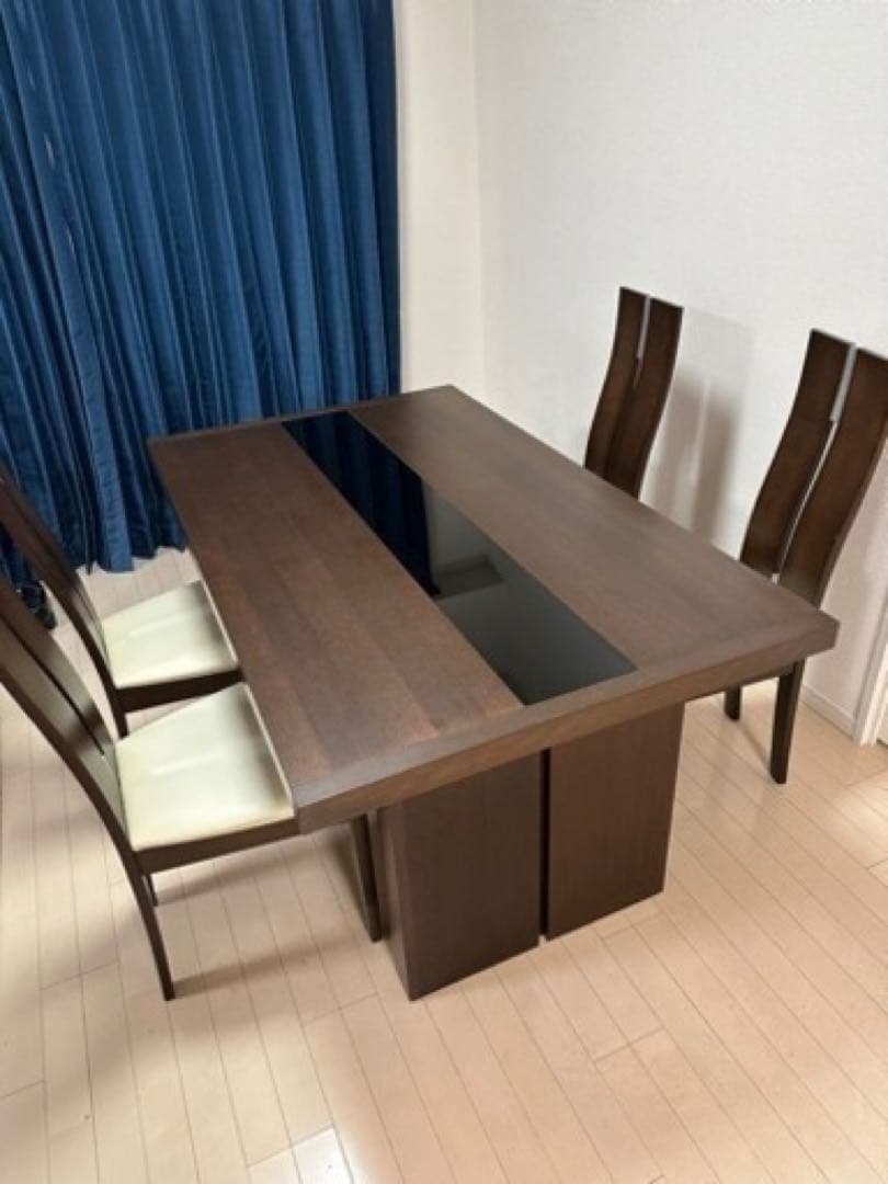 ダイニングテーブル 5点セットダークブラウン　インテリアコア※取りに来れる方優先 ダークブラウン ダイニングテーブル5点セット 幅150 食卓 机 つくえ