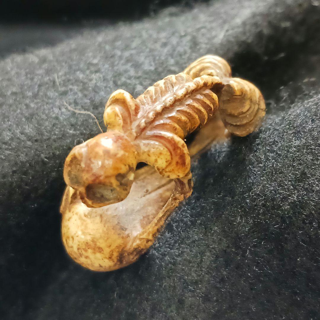 X115-7 江戸期 魂骸骨根付 ガイコツ 根付 提物 ひ