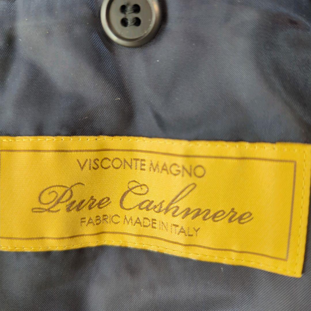 麻布テーラー カシミヤ100% ネイビー ダッフルコート フード着脱可 M