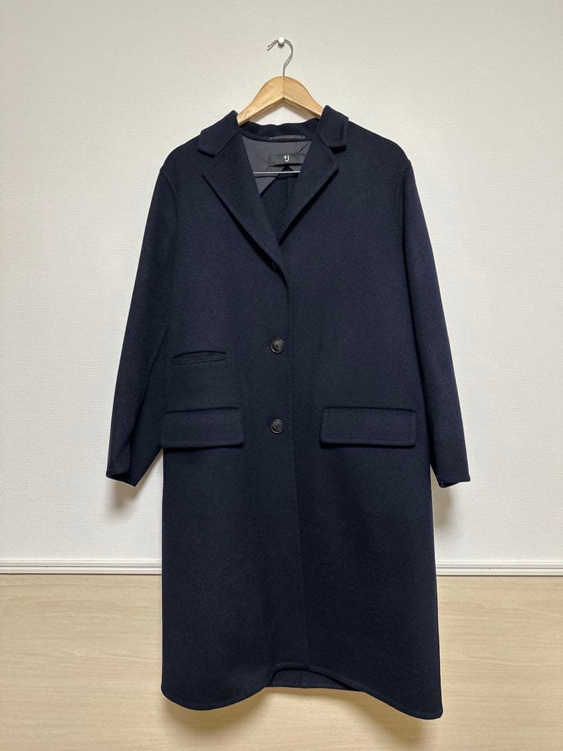 ＋J カシミヤブレンドチェスターロングコートL ネイビー フィローモ Filomo [Filomo]カシミヤブレンドウールチェスターコート