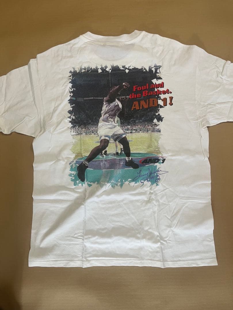 AND1 バスケットボール Tシャツ ホワイト レアタグ 車販売 最初期