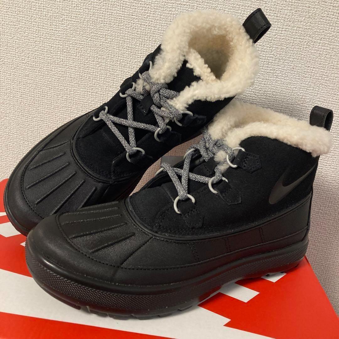 23.5cm Nike ファー付きブーツ ブラック 黒色 537345