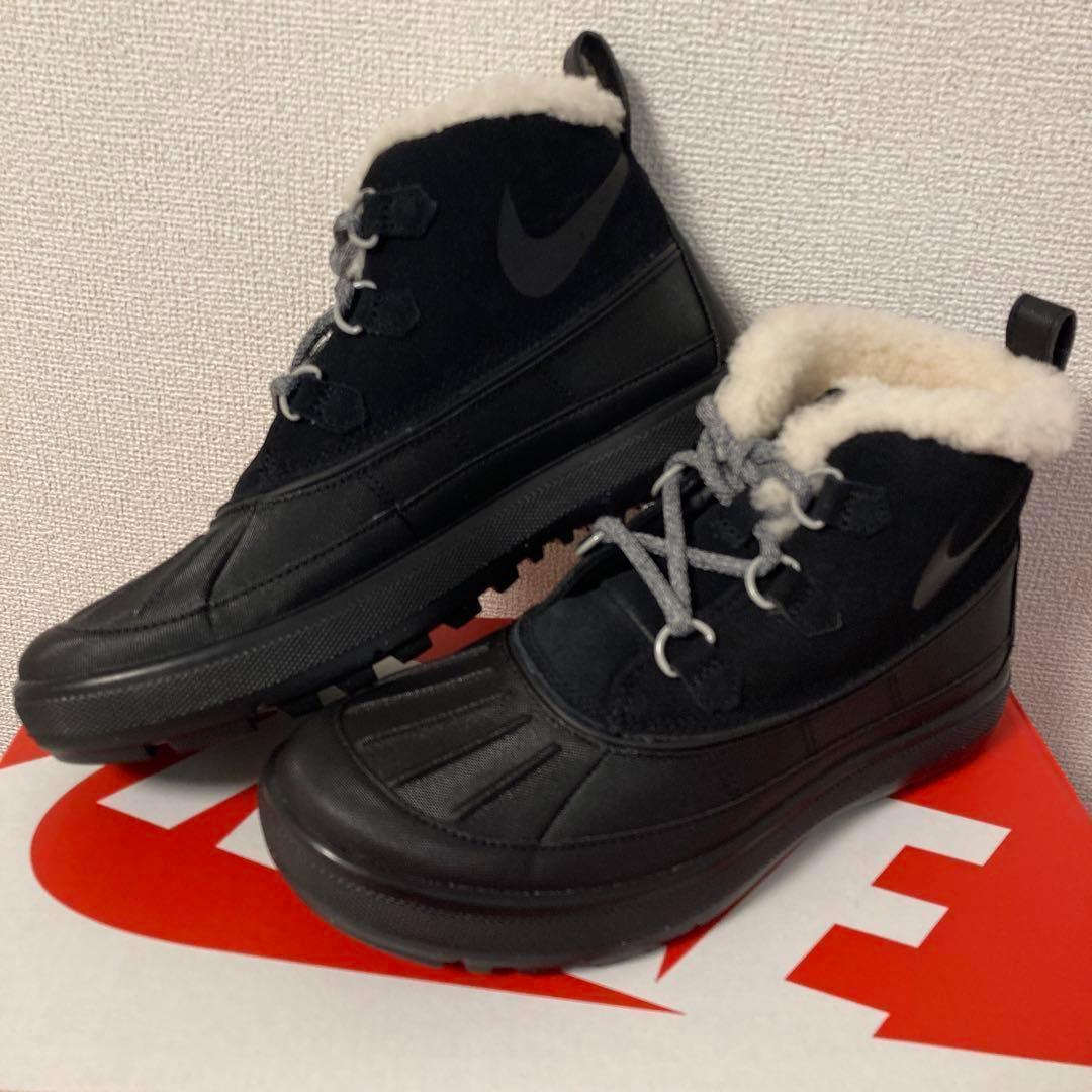 23.5cm Nike ファー付きブーツ ブラック 黒色 537345