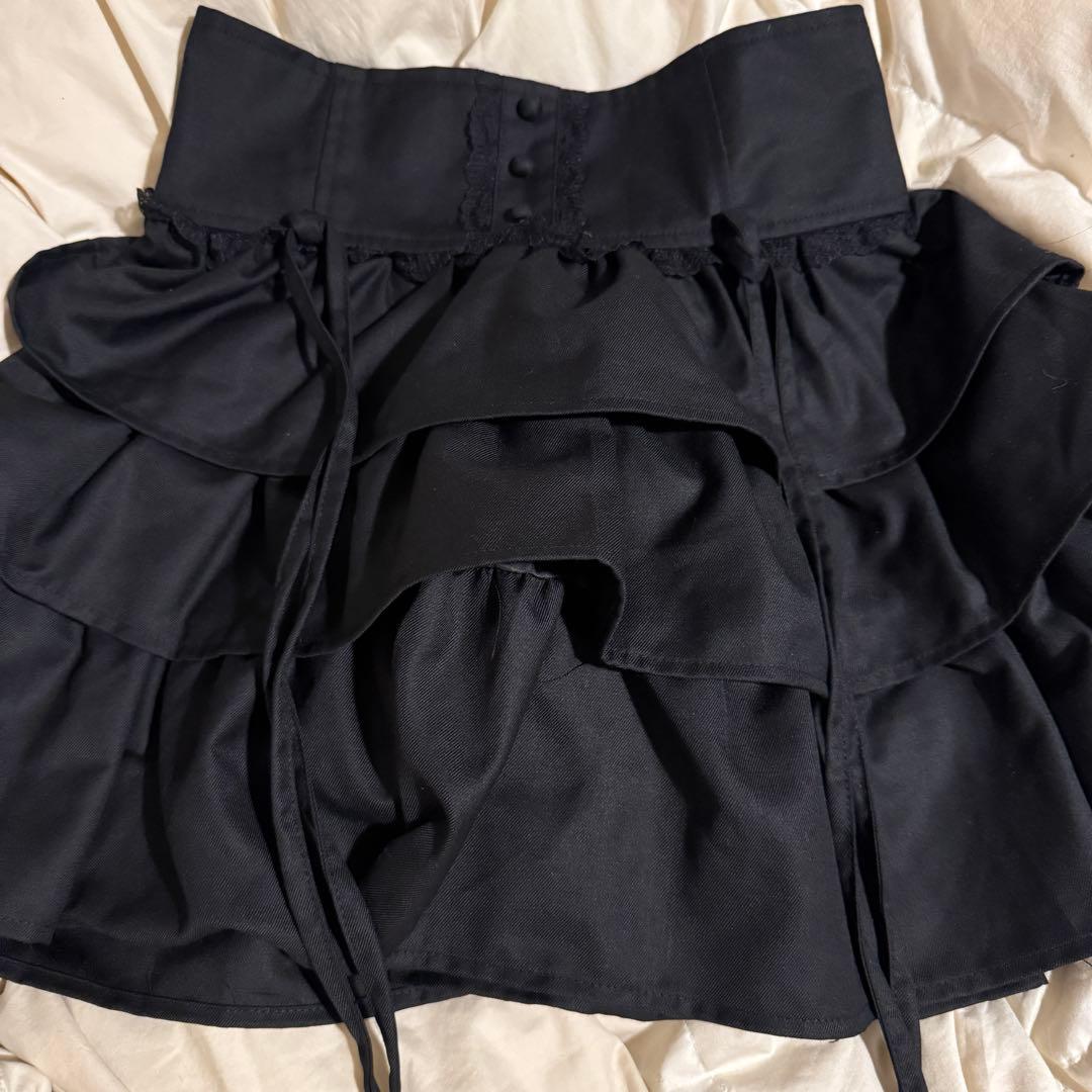 HONEY MEW ハニーミュウ ティアードフリルスカート ブラック - メルカリ