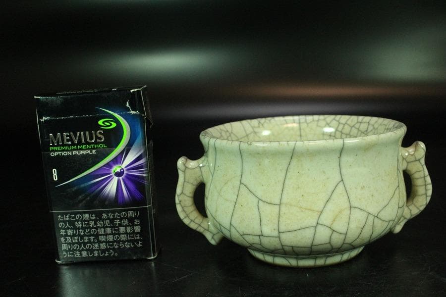 中国美術 哥釉 双耳 香炉(K-XA884) - www.boober.in