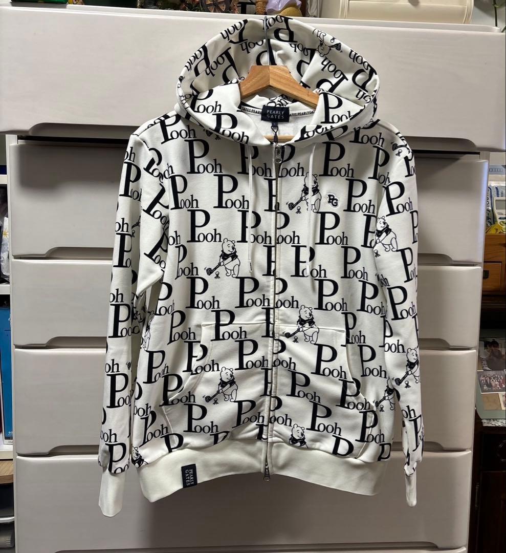 パーリーゲイツPGプーさんロゴプリント裏起毛パーカーホワイトサイズ1 最 安値 価格スポーツ - パーリーゲイツPGプーさんロゴプリント裏起毛