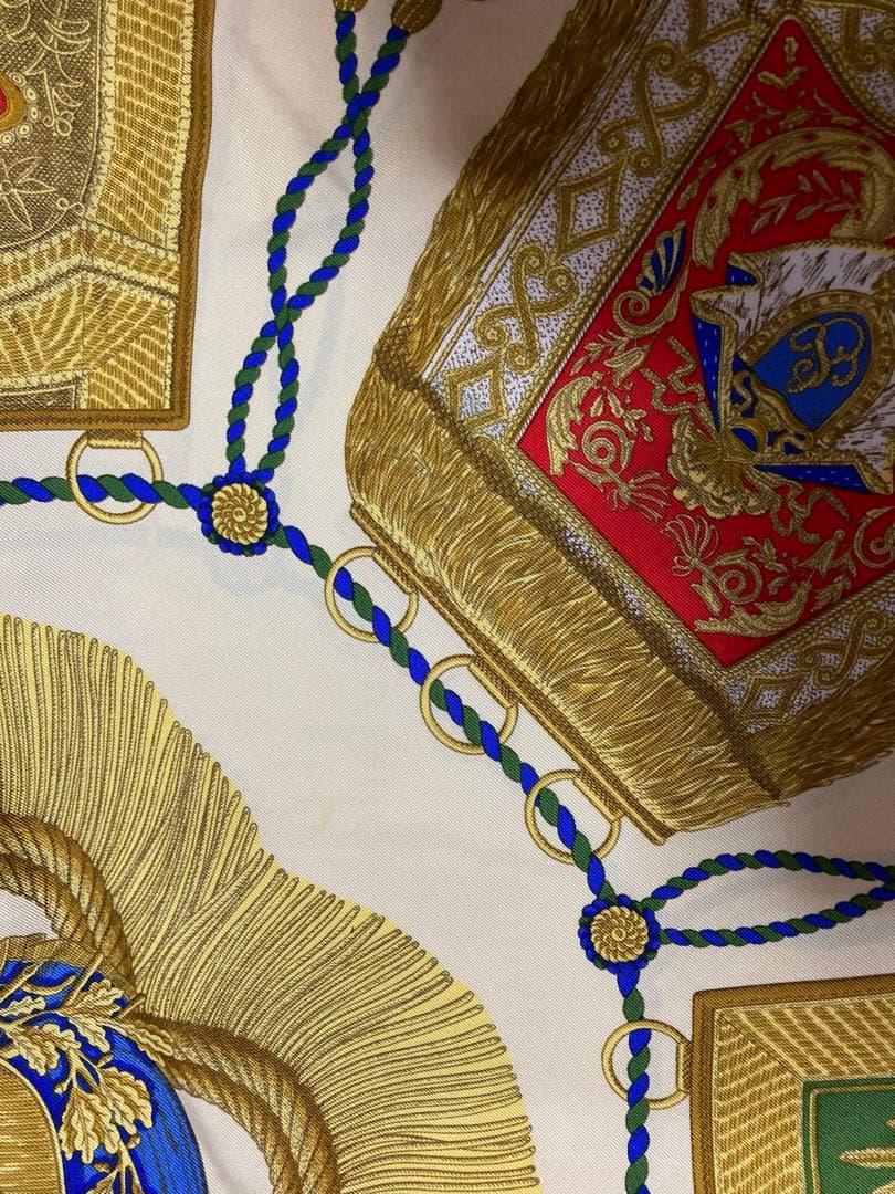 HERMES スカーフ Poste et Cavalerie シルク 100%