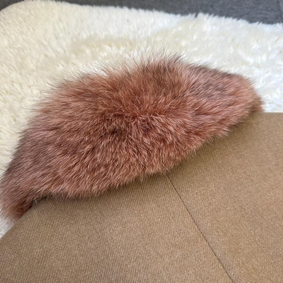 スヌコさん専用《 ラピーヌブランシュ 》ロングコート　ネックファー 9号 ウール