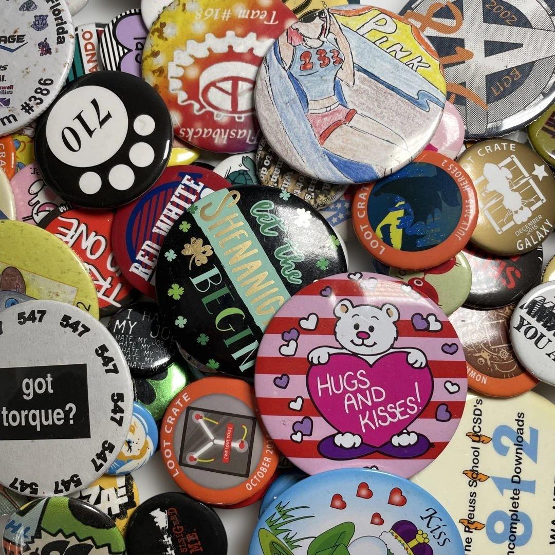 83個セット】 アメリカ 缶バッジ まとめ ビンテージ アメリカ雑貨