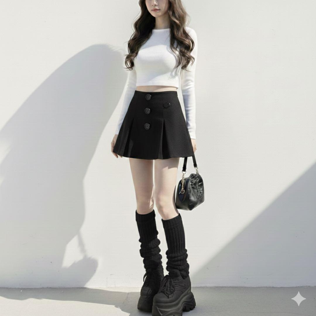 BURBERRY BLUE LABEL 黒ミニスカート プリーツ フレア M - メルカリ