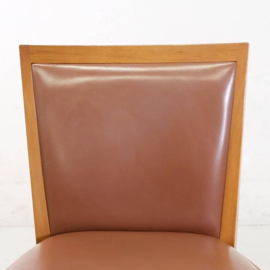 値下カンディハウス 旭川 ダイニングチェア 本革張り ブラウン系