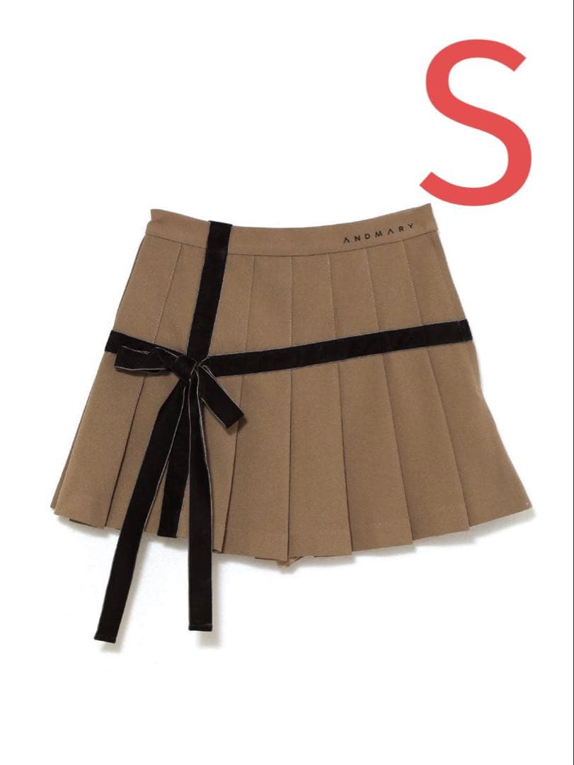 Valentine ribbon mini skirt beige S - メルカリ