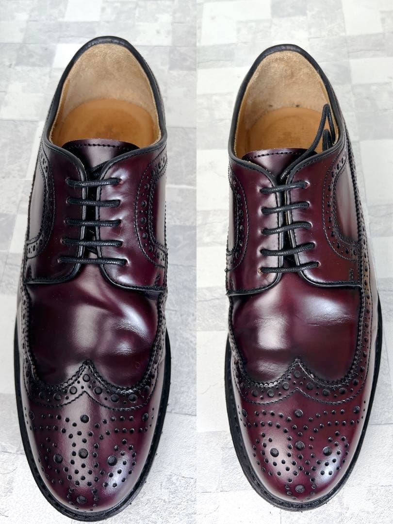 美品 BERWICK バーウィック ウイングチップ メダリオン 25.5cm