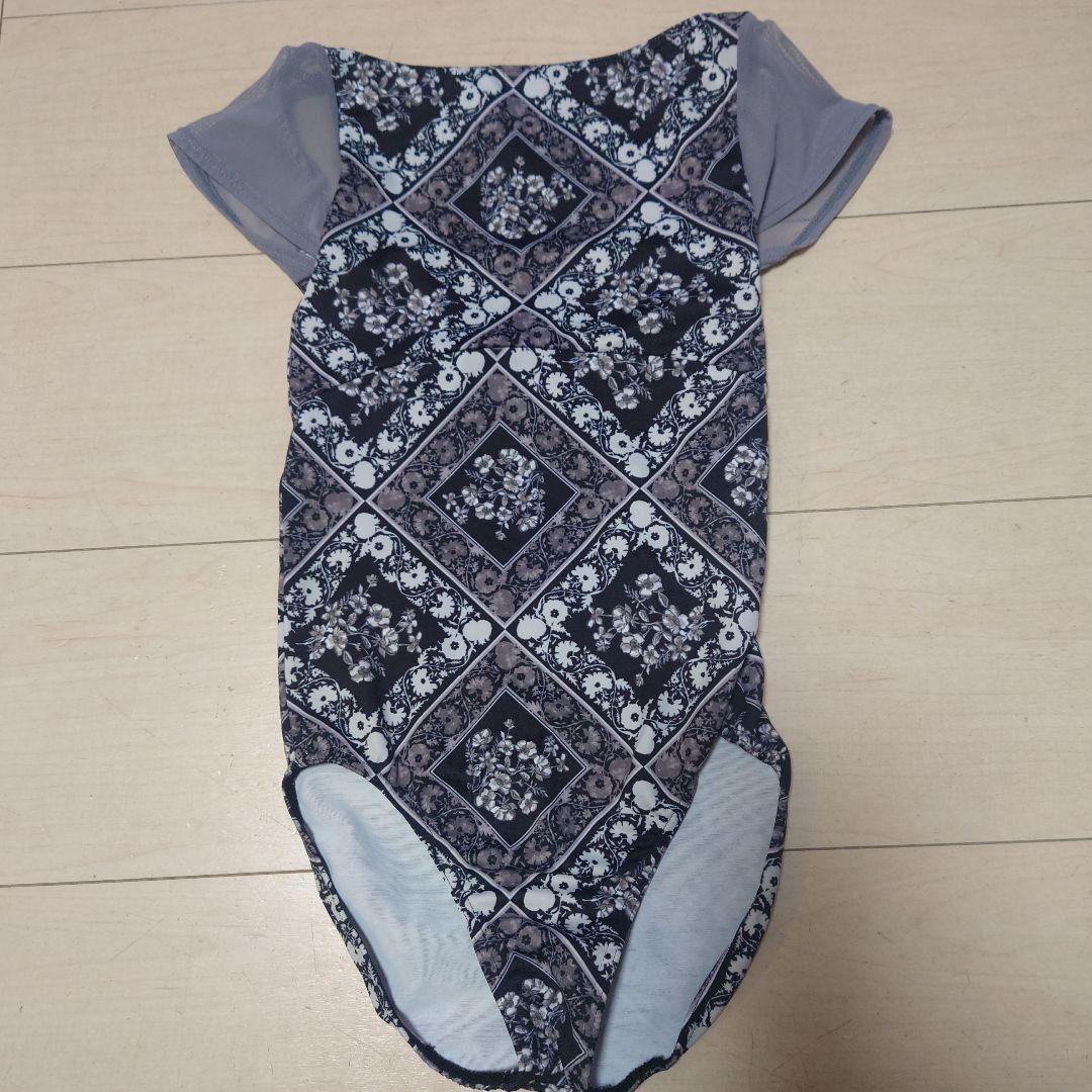 stina レオタード 130〜140 stina / type N back ribbon / lace flower sapphire blue / kids / girl