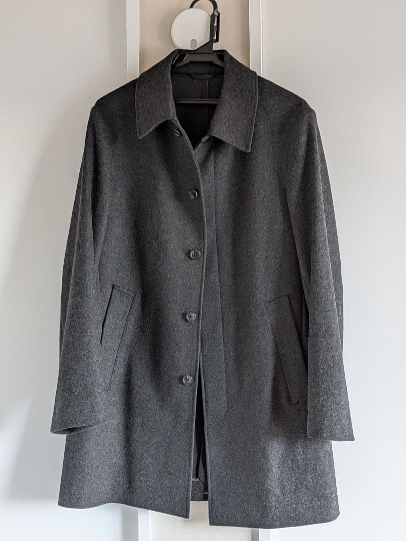 【未使用】PLST プレシャスニットメルトンステンカラーコート ダークグレー S 未使用】PLST プレシャスニットメルトンステンカラーコート