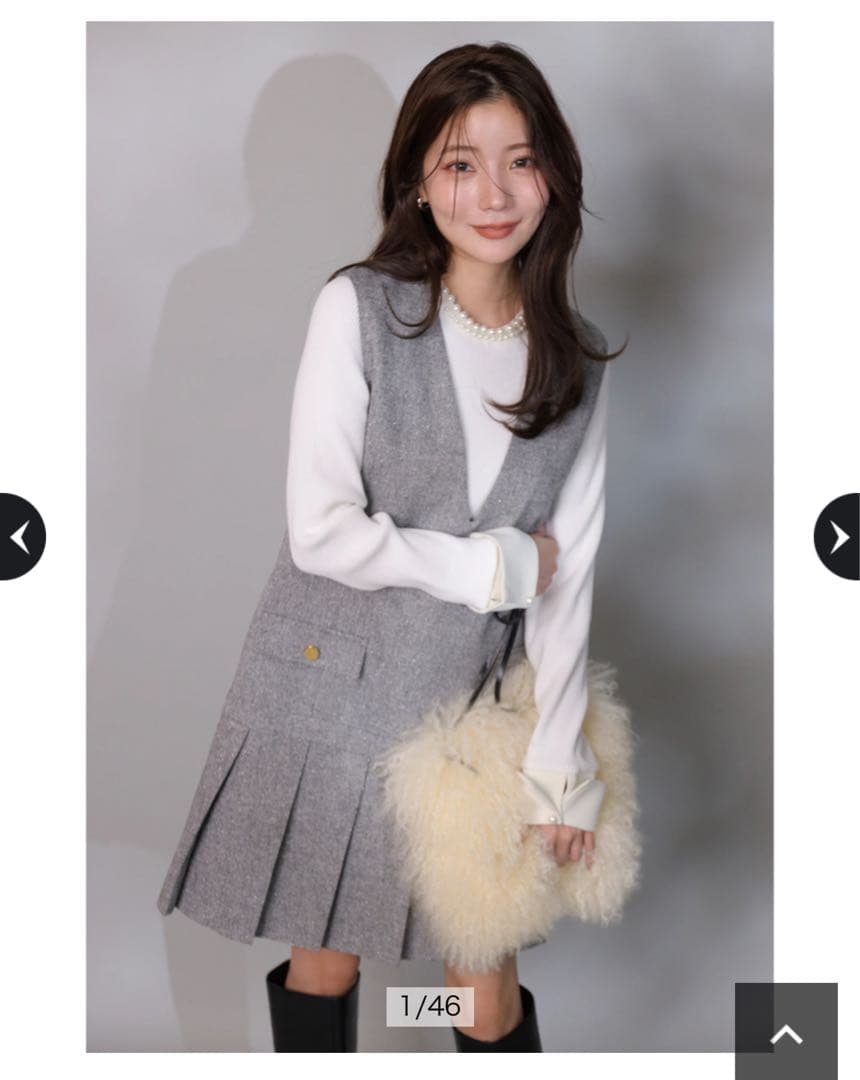 【美品】Apuweiser-riche ロー切替プリーツジャンスカ アプワイザー・リッシェ Apuweiser-riche ロー切替プリーツジャンスカ