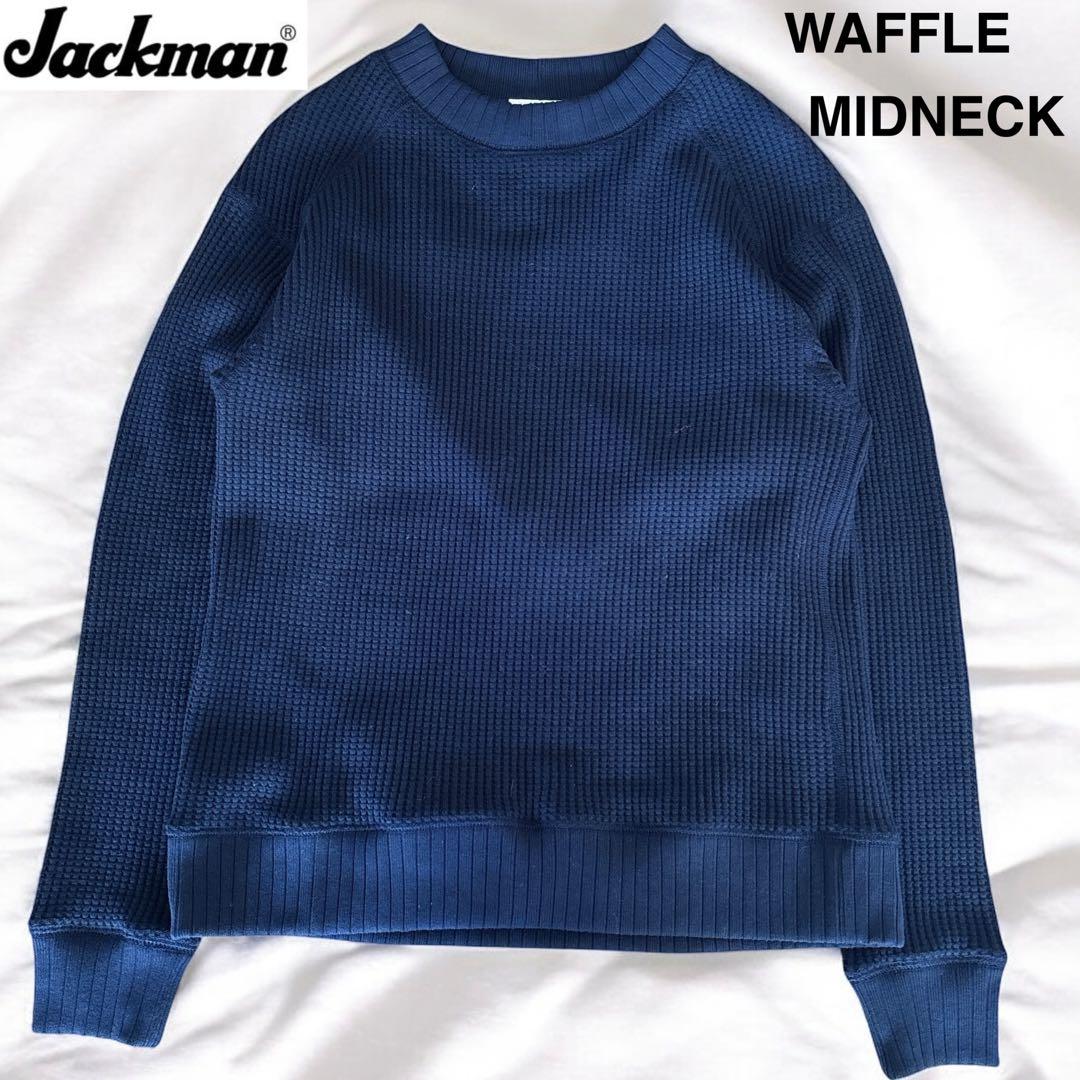 ✨美品✨ジャックマン　ワッフルミッドネック ネイビー サーマル Jackman」 Waffle Mid-Neck ジャックマン ワッフル ミッドネック
