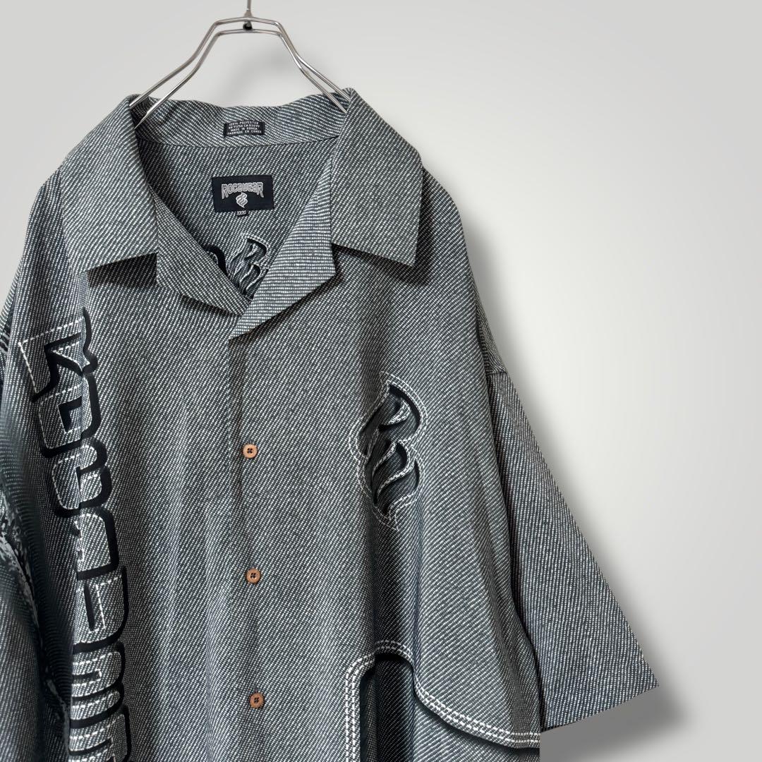 ROCAWEAR 90's VINTAGE デカロゴ B系 半袖シャツ グレー - メルカリ
