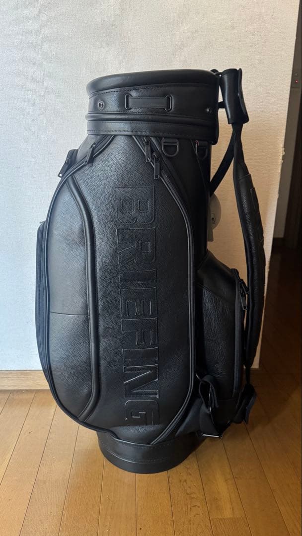 BRIEFING ブラックレザーキャディバッグ 定価25万 ブリーフィング BRIEFING 日本正規品 キャディバッグ メンズ