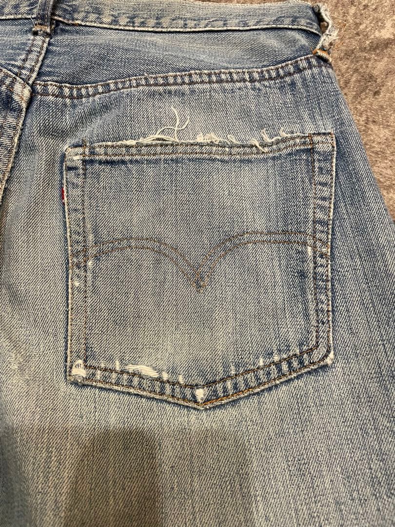 70sリーバイス501 66前期 赤耳 刻印6 オリジナル 縦落ち