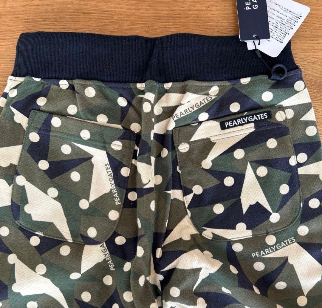 極暖冬用向き】PEARLY GATES 裏起毛 カモ柄ドットカーキ