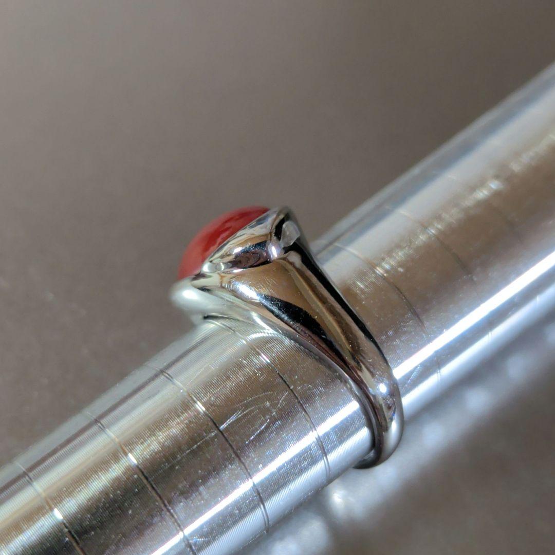 リング　Pt900　珊瑚　カボション　10.37g
