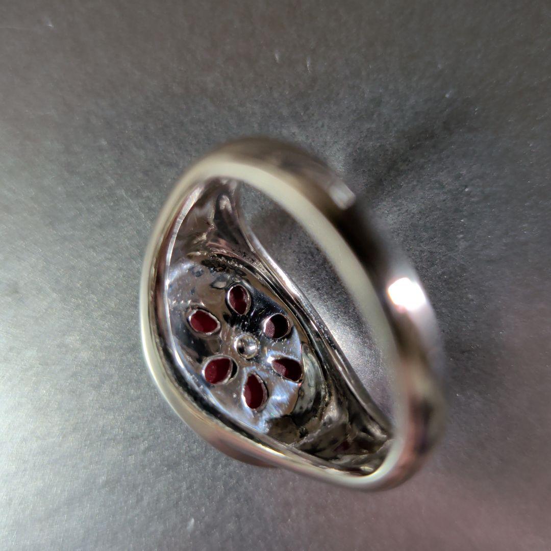 リング　Pt900　珊瑚　カボション　10.37g