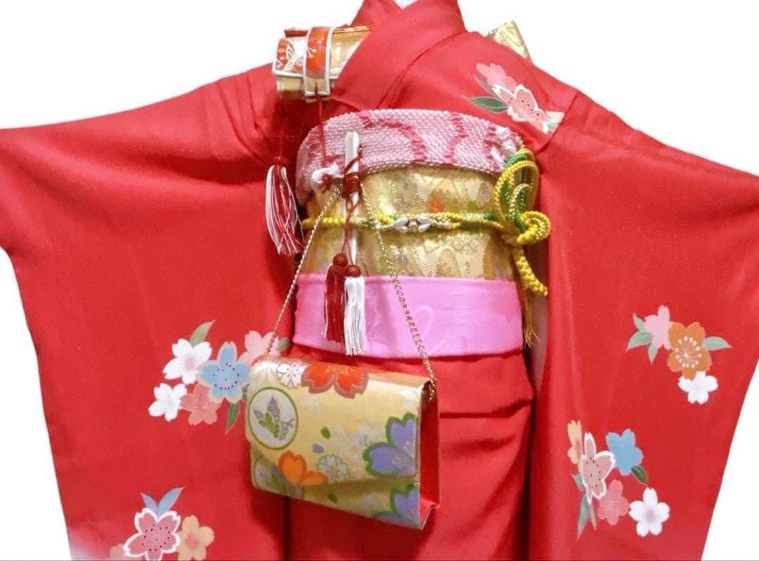 豪華逸品手描き友禅♡七五三 7歳 女の子 セット一式 ピンク朱色