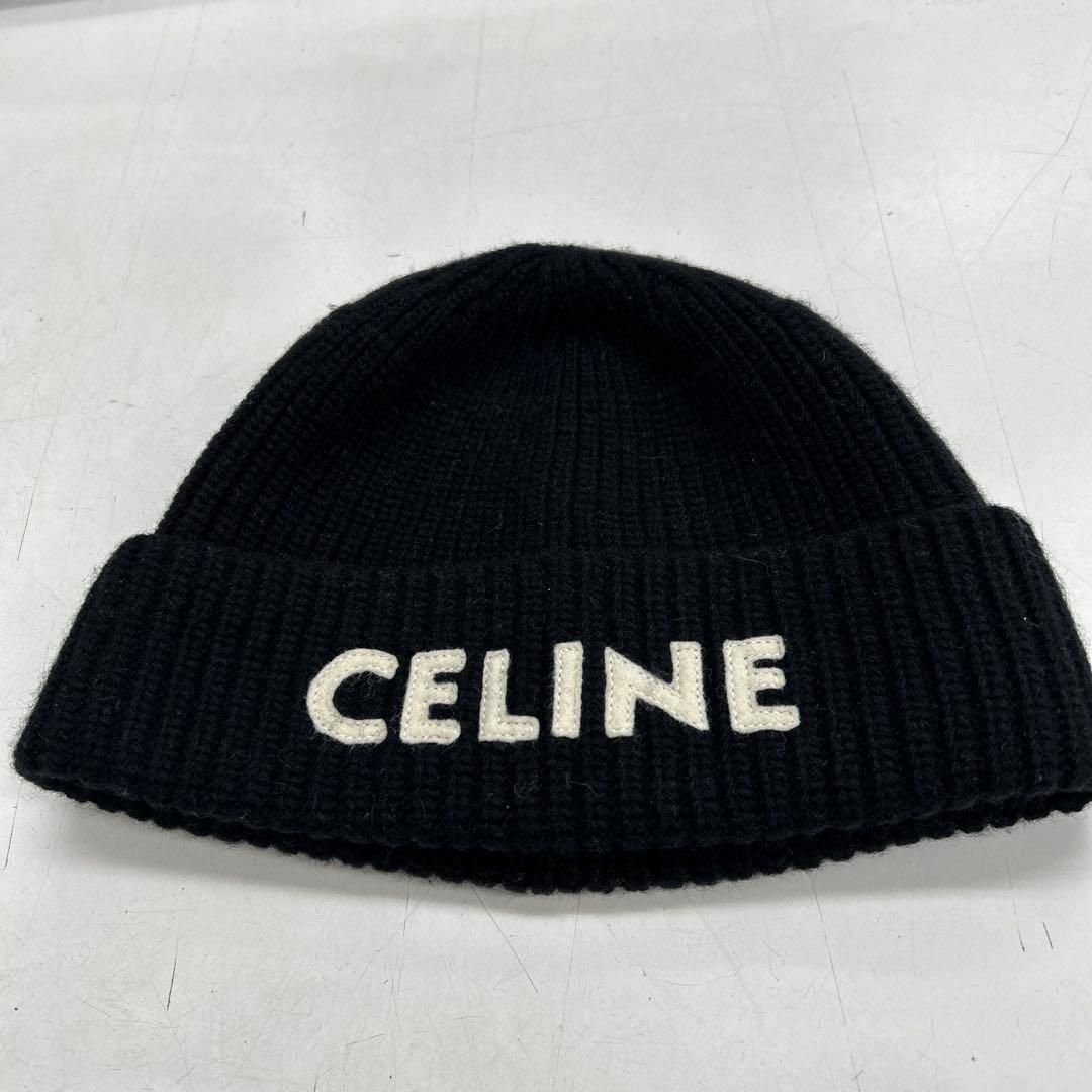 CELINE ニット帽 黒　セリーヌ　ビーニー　ユニセックス CELINE（セリーヌ） ニット帽 2AD5I362W.38NO 2AD5I362W.08GC
