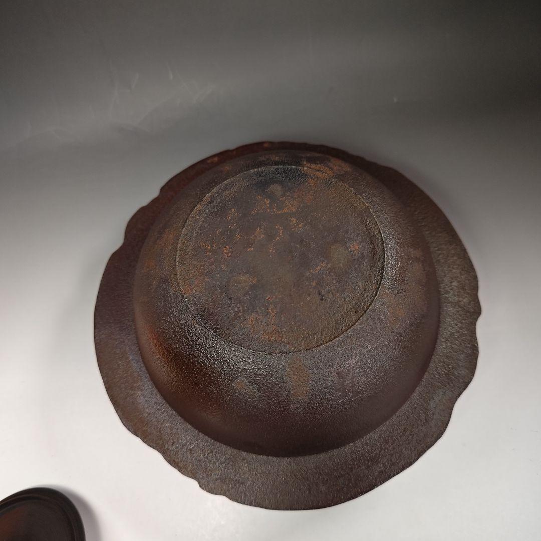 イ444 茶釜『釜師 佐藤清光作』『遠山霰 透木釜 共箱』鉄釜 茶道具