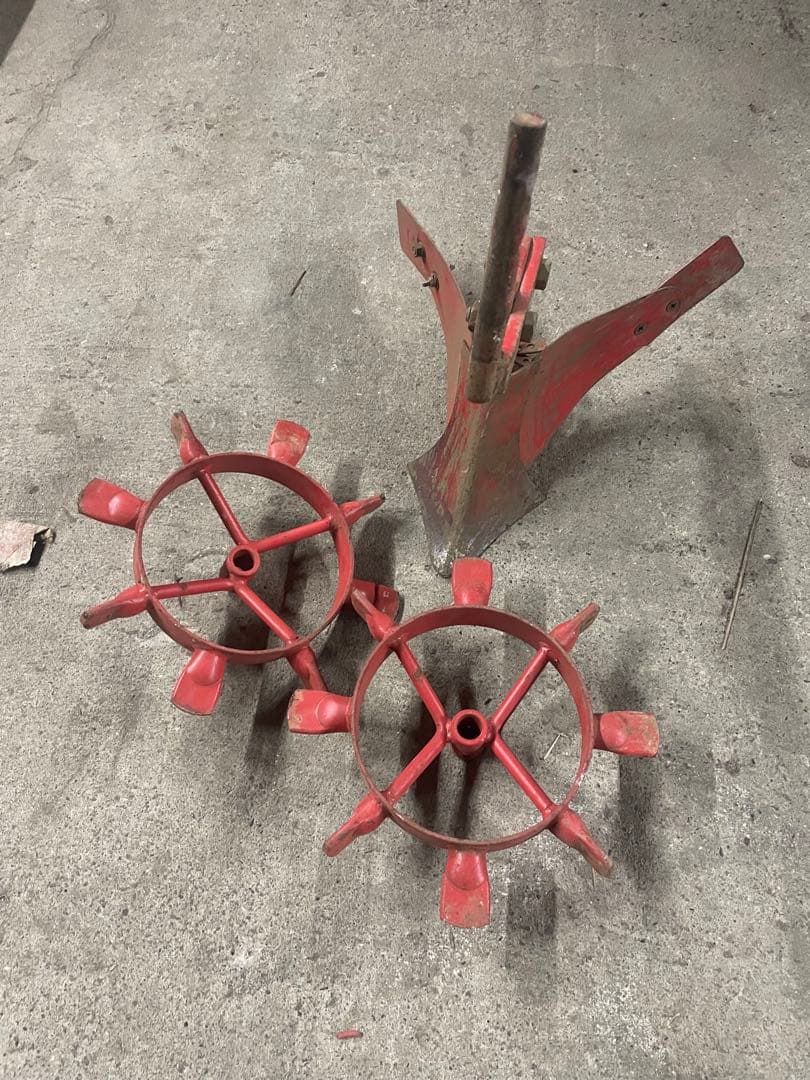 管理機　耕運機　中耕車輪、小培土機セット 培土器 グリーン培土機 尾輪付き 培土機 家庭菜園向アタッチメント