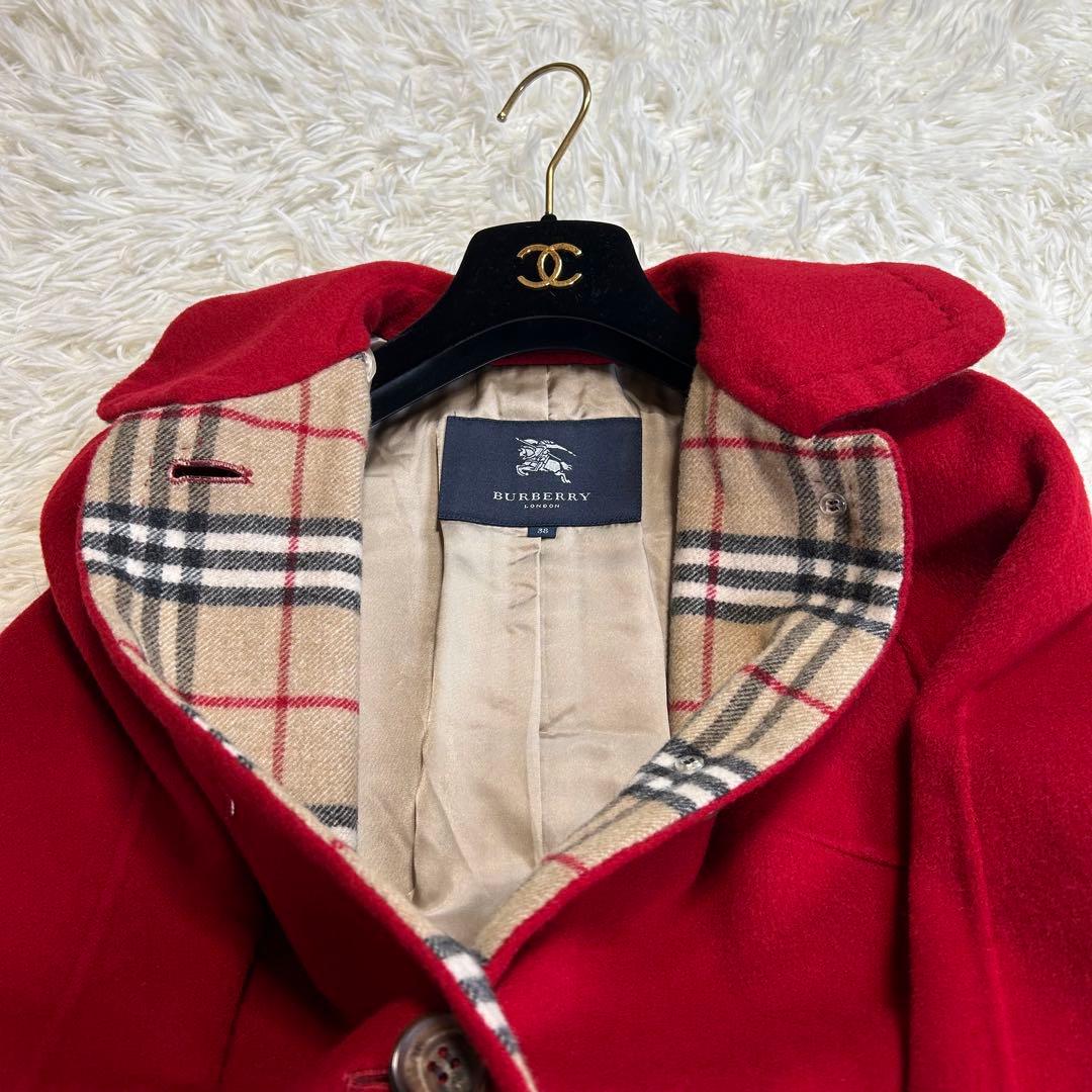 バーバリーロンドン カシミヤ ダブルフェイス ロングコート ノバ