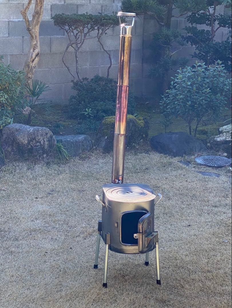 【小川キャンパル　ちびストーブ】コンパクト 薪ストーブ スチール製 コンパクトで持ち運びも楽々な薪ストーブ「ちびストーブⅢ」を使って