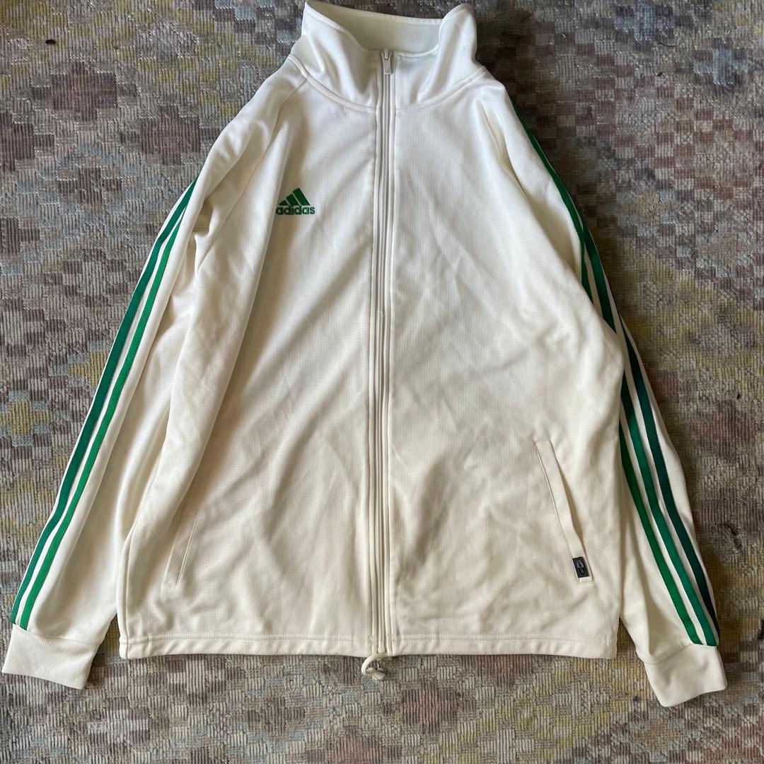 古着 90s 00s adidas トラックジャケット ジャージ 白 緑 - メルカリ