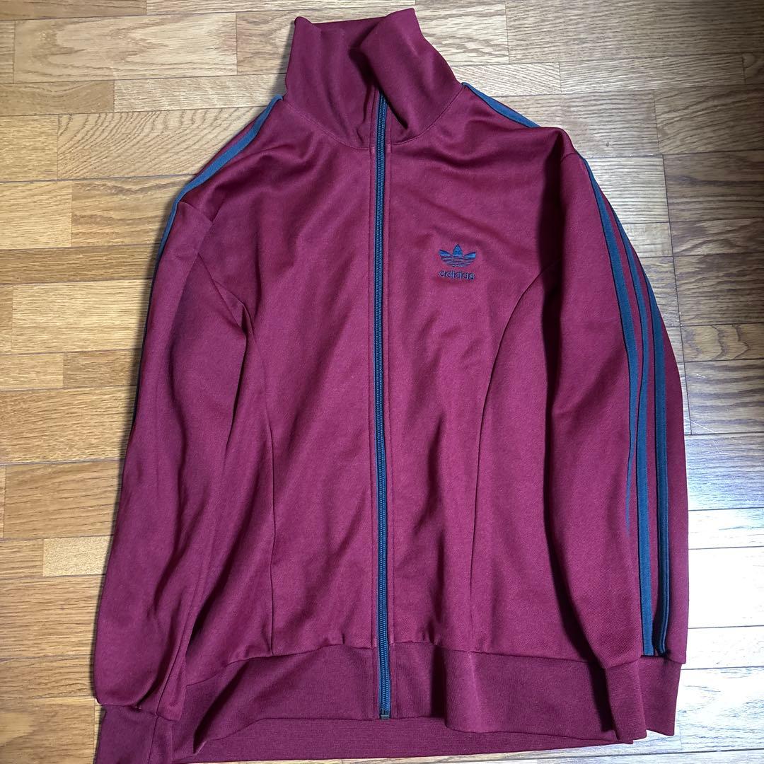 adidas バーガンディ ジップアップジャージ M 新 発売