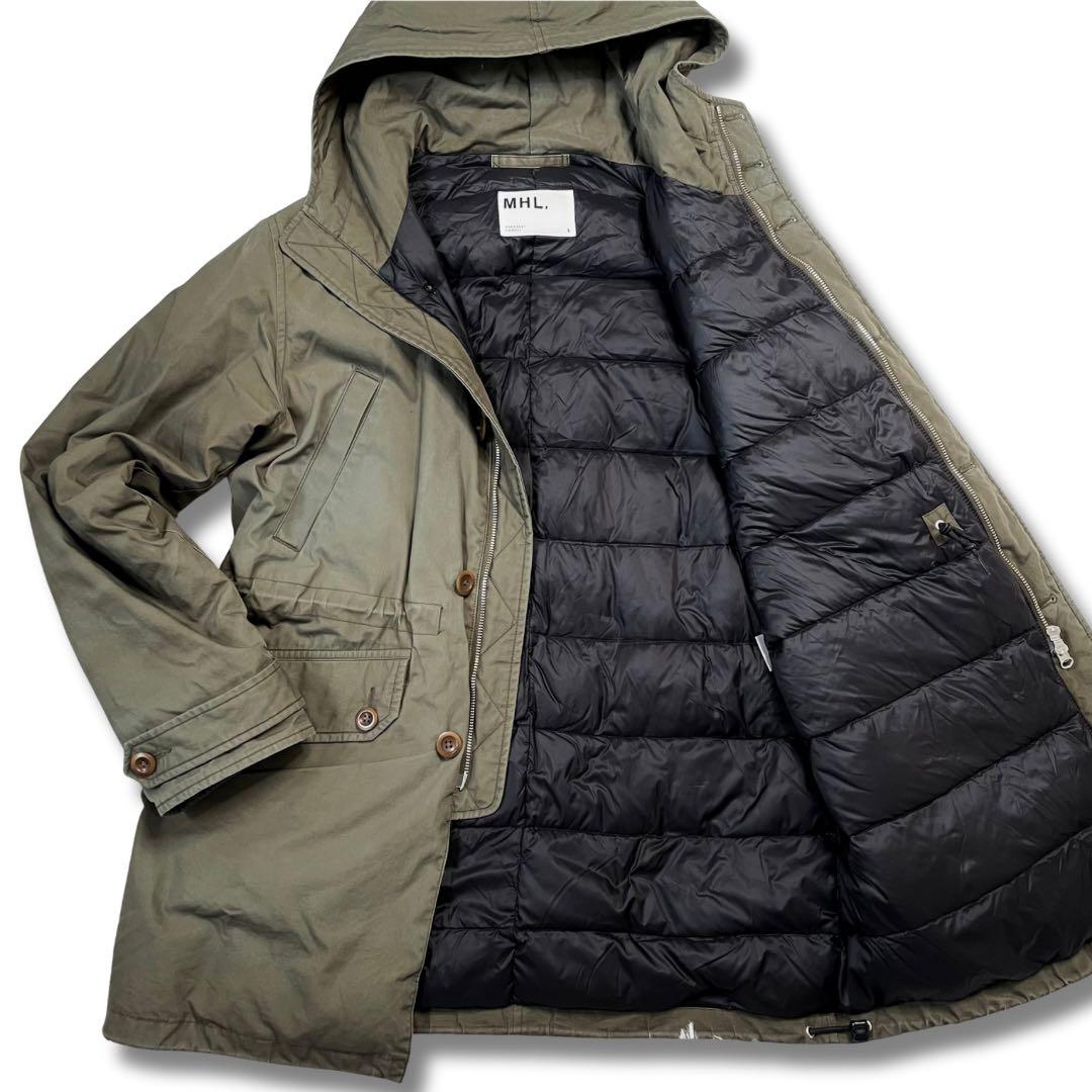 希少✨MHL. エムエイチエル ダウンジャケット モッズコート フード 極暖 MARGARET HOWELL（マーガレットハウエル） MHL. ダウンモッズコート