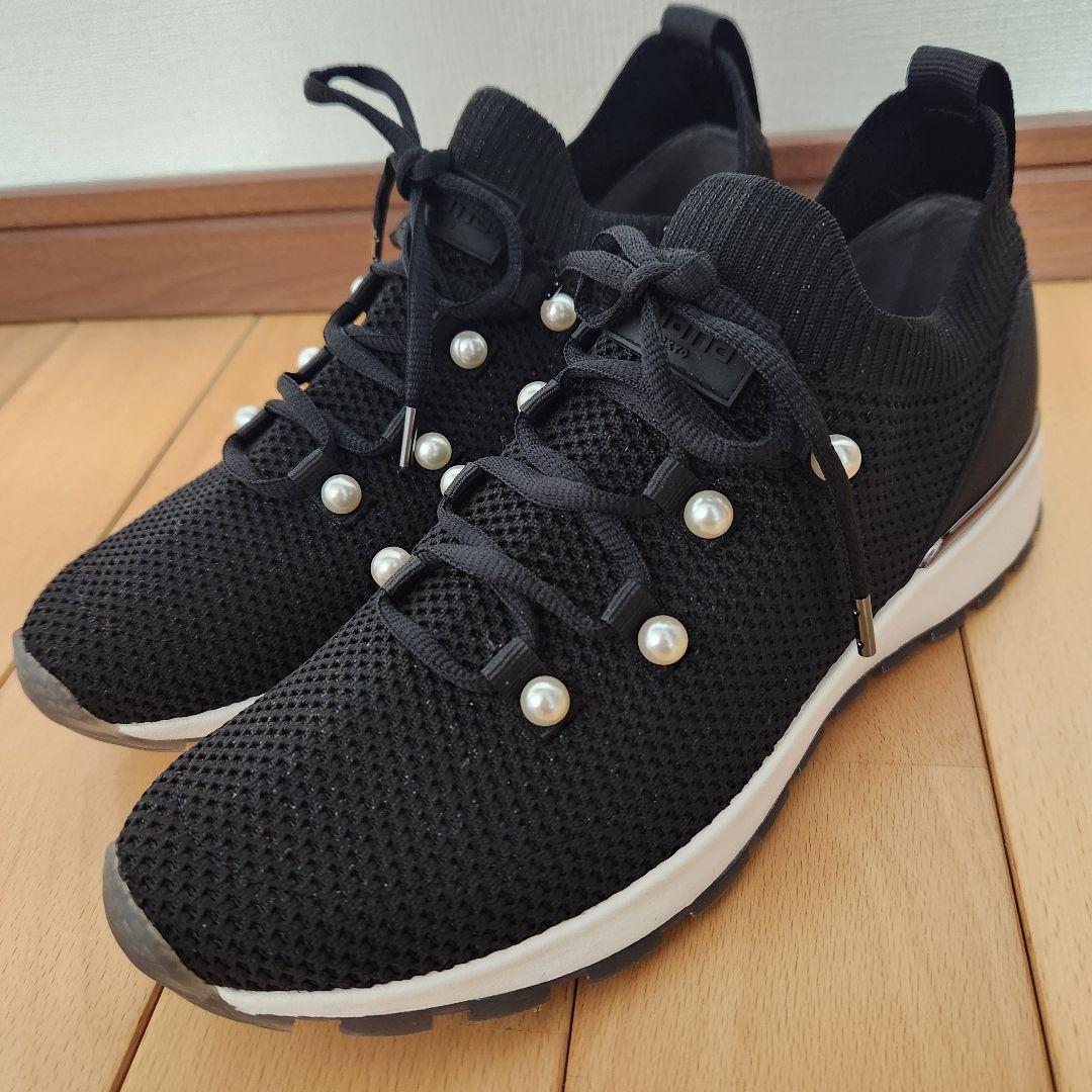 美品 完売品　+diana プラスダイアナ　パール　スニーカー　24.5cm