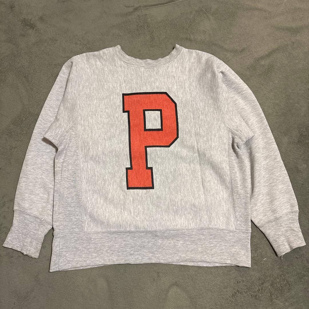 80s champion リバースウィーブ L 染み込み USA製 アメリカ製 80'S Campion Reverse Weave Sweat Water Print Made in USA Gray XL