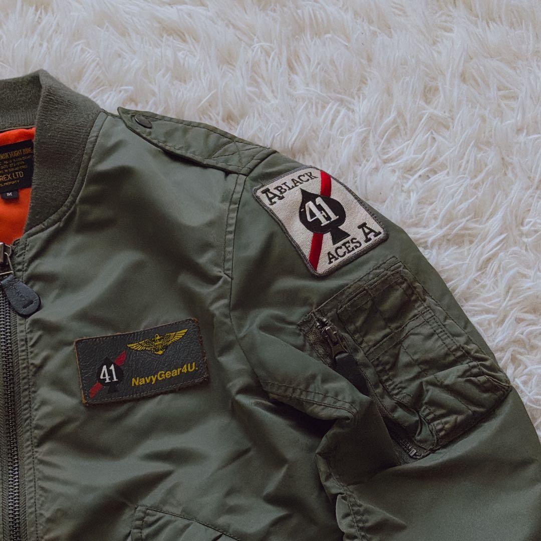 AVIREX L-2B ブラックエース MA-1 フライトジャケット ブルゾン - メルカリ