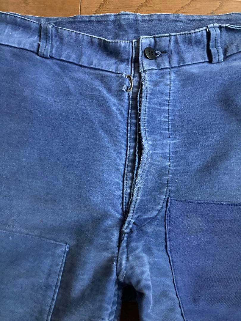 50s ユーロワークパンツ モールスキン パッチワーク-人気の売れ筋