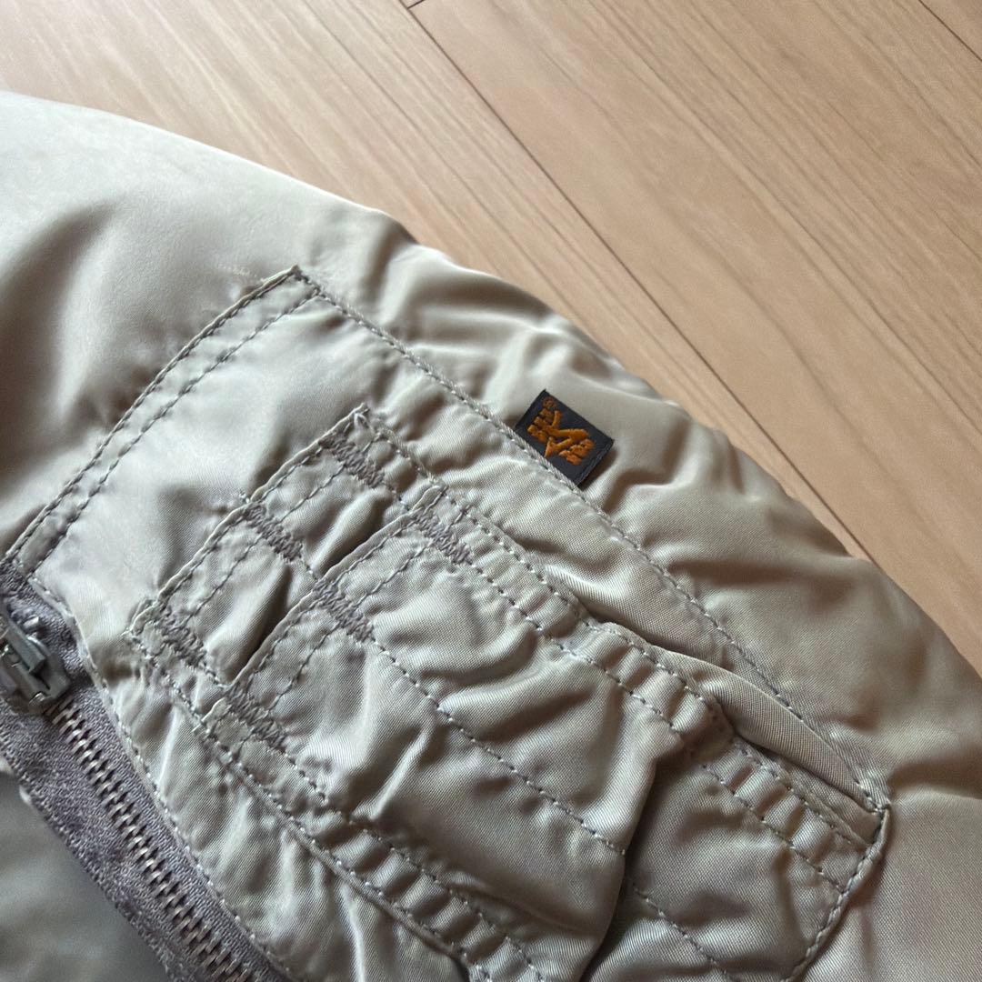 短丈 90s USA製 ALPHA INDUSTRIES MA-1 シルバー - メルカリ