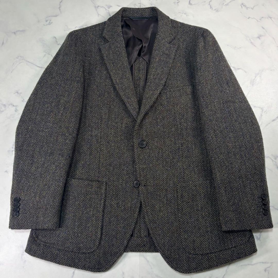 ハリスツイード テーラードジャケット ヘリンボーン 総柄 ウール モスグリーンM 楽天市場】70年代 スコットランド製 Harris Tweed ハリスツイード