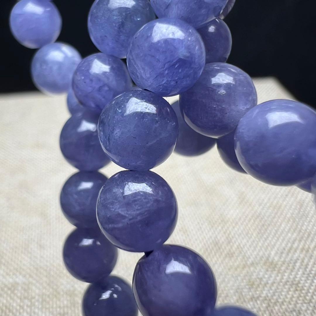 高品質 タンザナイト 5.5mm 54cm 3連ブレスレット 天然石