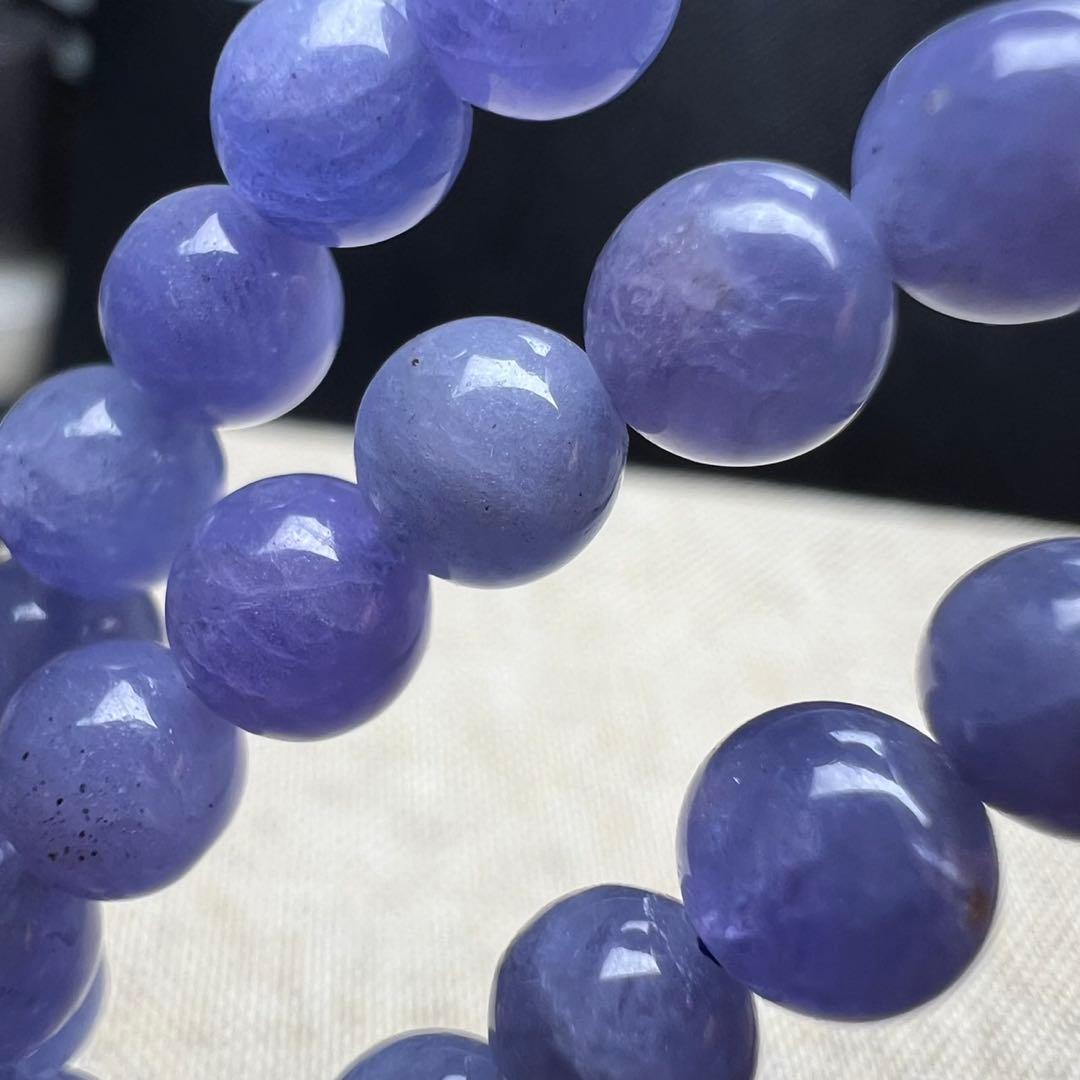 高品質 タンザナイト 5.5mm 54cm 3連ブレスレット 天然石