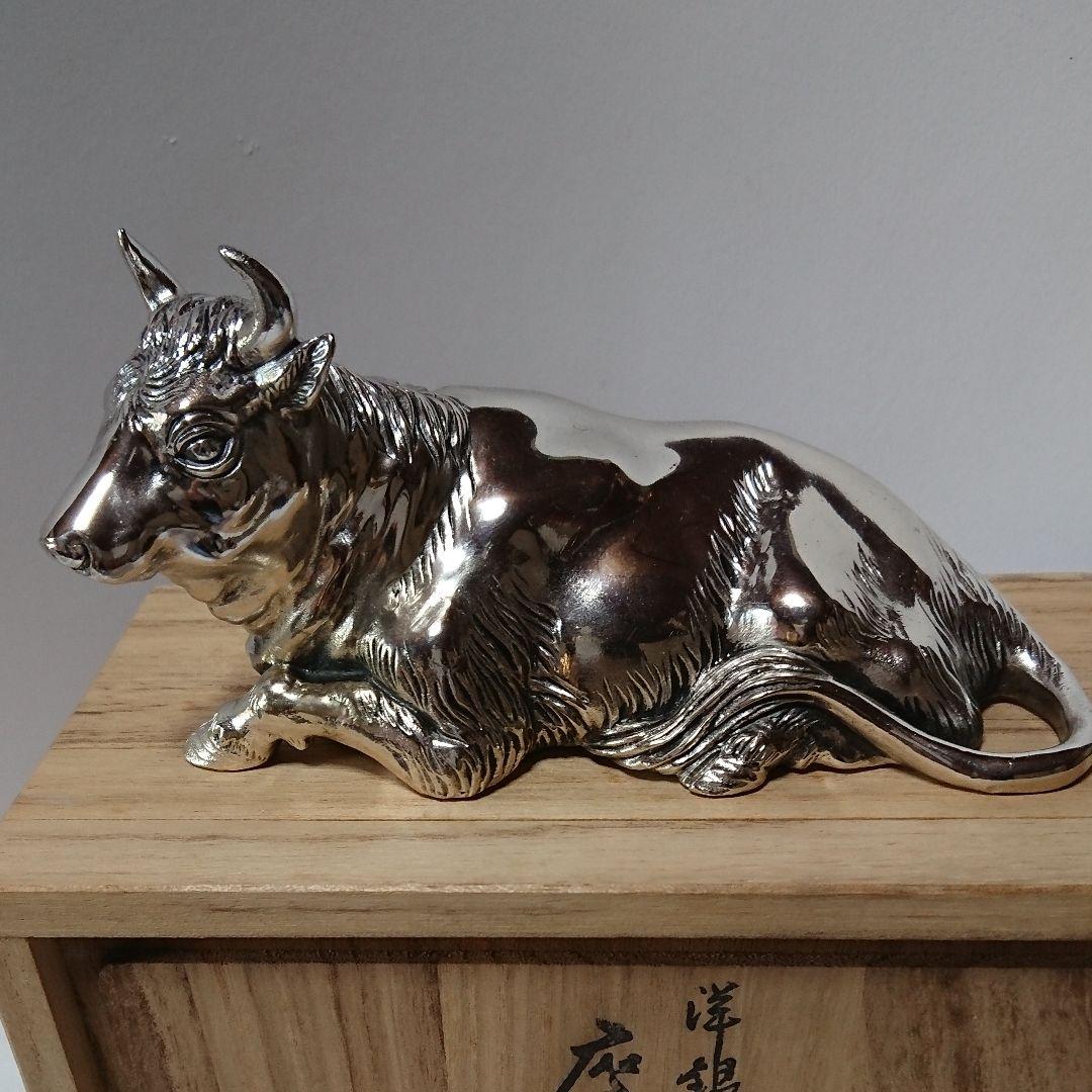 高村光雲 座牛 洋銀 置物 アンティーク antique - メルカリ